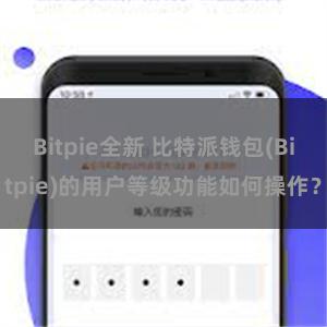 Bitpie全新 比特派钱包(Bitpie)的用户等级功能如何操作？