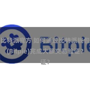 比特派官方 如何通过比特派钱包(Bitpie)完成大额交易验证？