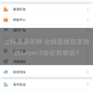 比特派多币种 比特派钱包支持的Layer2协议有哪些？