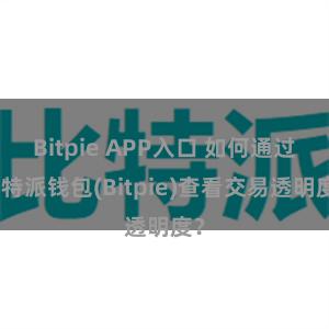 Bitpie APP入口 如何通过比特派钱包(Bitpie)查看交易透明度？